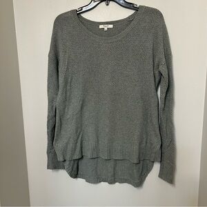 Madewell Women's Green LS Basketweave Knit High-Low Sweater Size Small